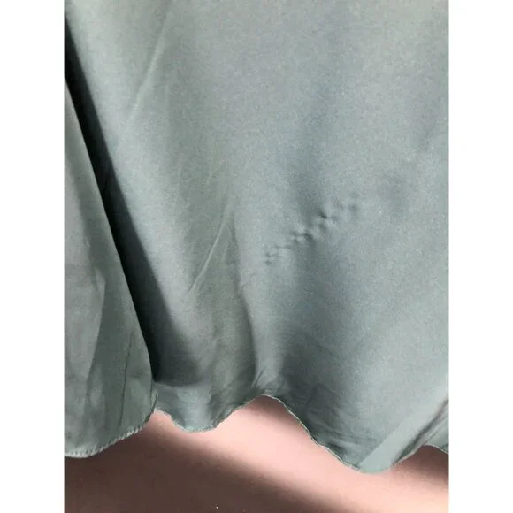 Lulus Women's Front Slit Satin Maxi Dress S Teal Green Formal Dance Bridesmaid - Picture 7 of 12